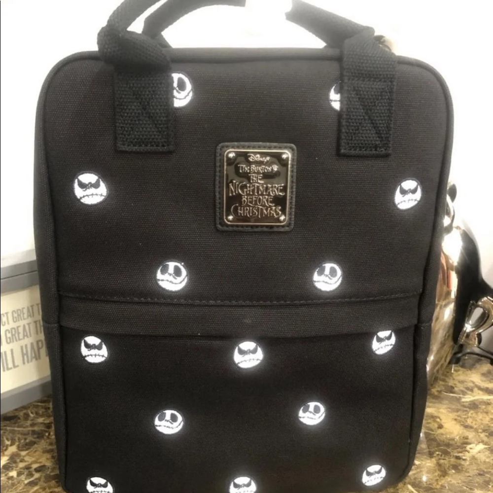 SOLD!! Loungefly skellington canvas backpack